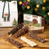 Caja navideña gourmet con frutos secos bañados en chocolate y turrón Lacasa Dubai