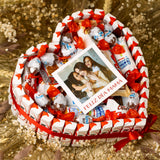 Corazón de chocolatinas Kinder personalizado con foto para el Día de la Madre
