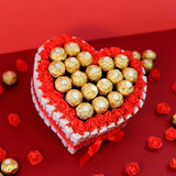 Tarta de corazón con chocolates Ferrero Rocher